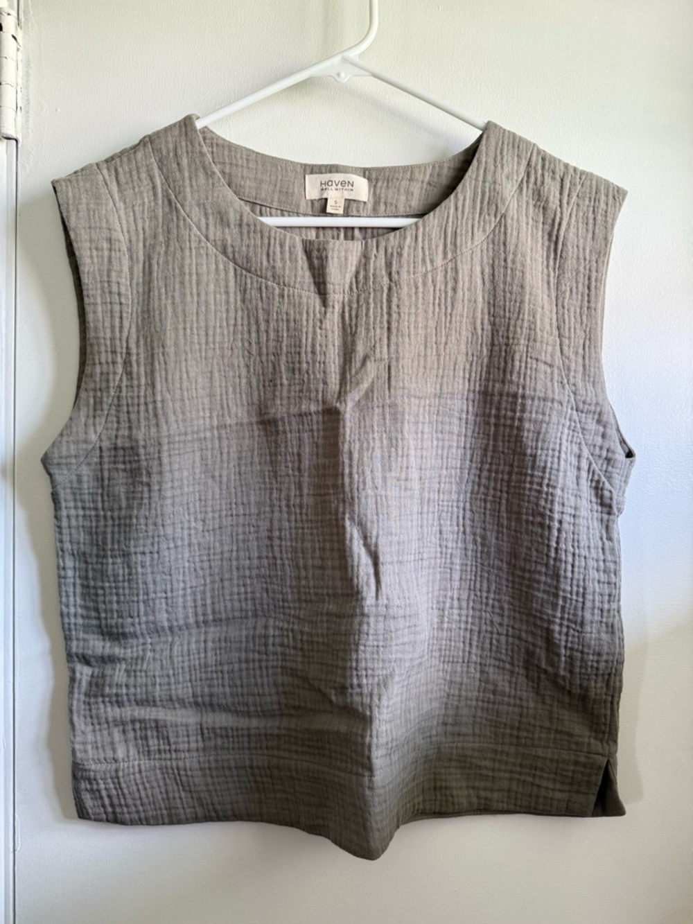 Haven Well Within Lightweight Sleeveless Tank Top in Olive 100% Organic Cotton